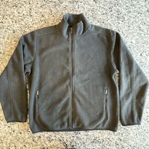 Banana Republic Men's Black Jacket Thick Fleece Grey‎ Gray Size XL Full Zip #672